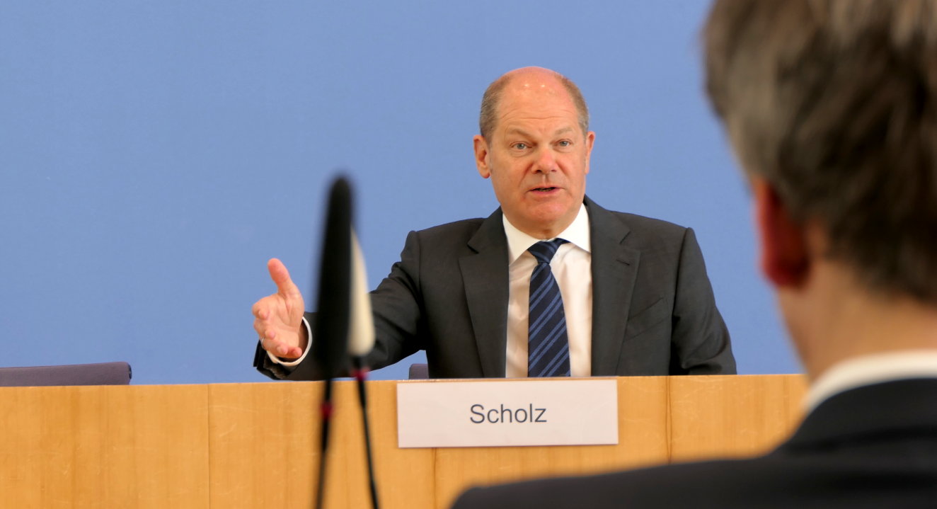 Bundespressekonferenz #COVID19 Olaf Scholz Schnellkredit