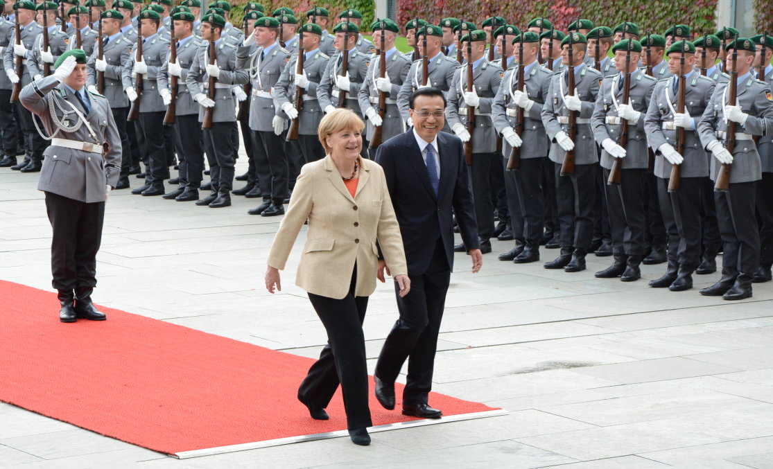 Chinesischer Ministerpräsident Li Keqiang bei Angela Merkel