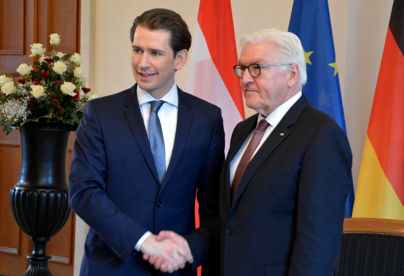 Österreichs Bundeskanzler Sebastian Kurz bei Bundespräsident Steinmeier im Schloss Bellevue