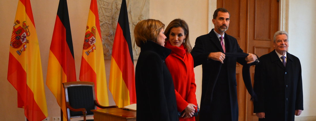 König Felipe VI und Königin Letizia von Spanien bei Bundespräsident Gauck im Schloss Bellevue