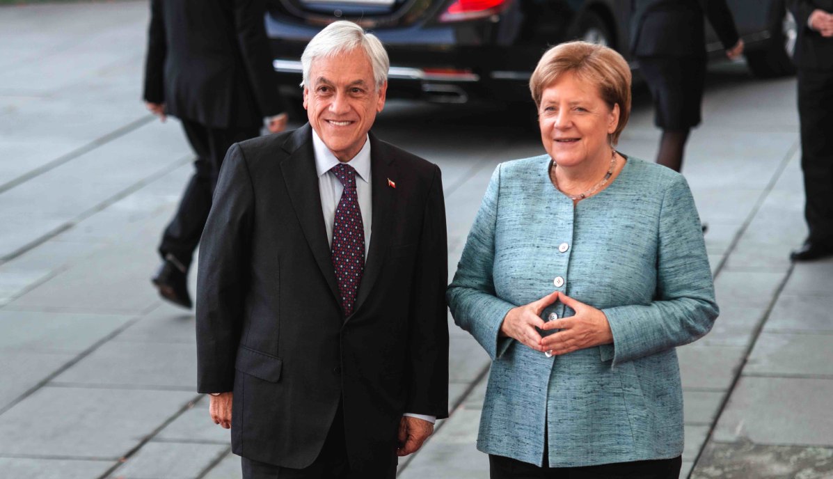 Chiles Präsident Sebastián Piñera in Berlin bei Angela Merkel und Frank-Walter Steinmeier