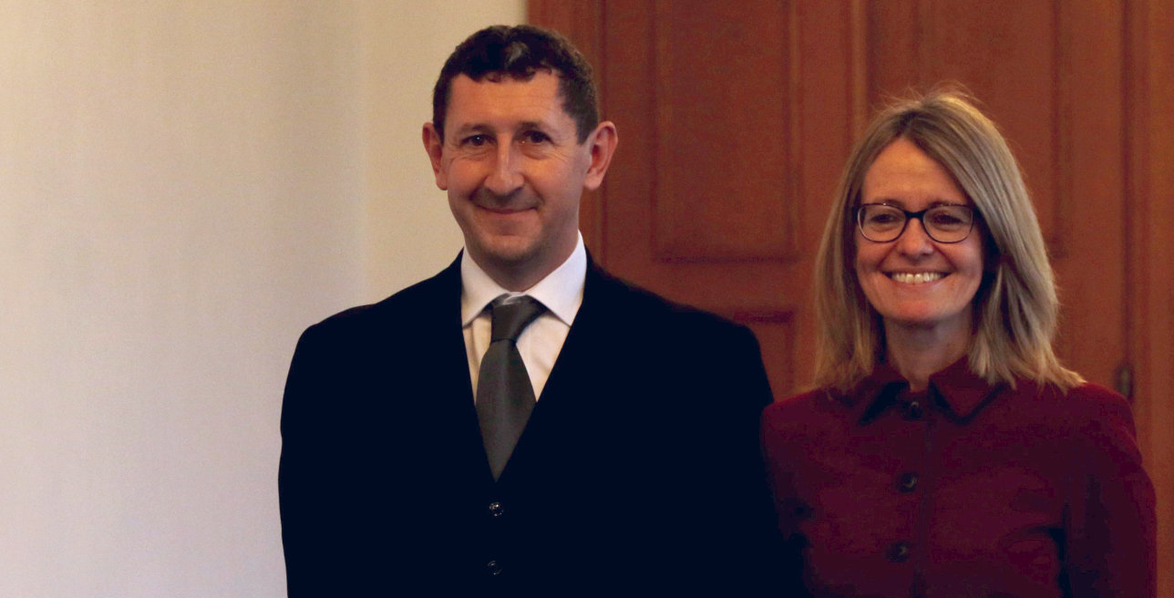 Botschafterin des Vereinigten Königreichs Großbritannien und Nordirland, Jill Gallard, bei Bundespräsident Frank-Walter Steinmeier im Schloss Bellevue akkreditiert